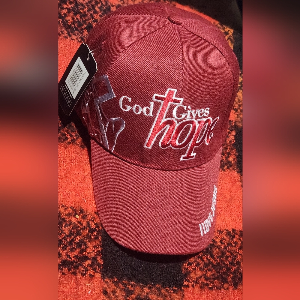 NEW Burgundy 'God Gives Hope' Cap
